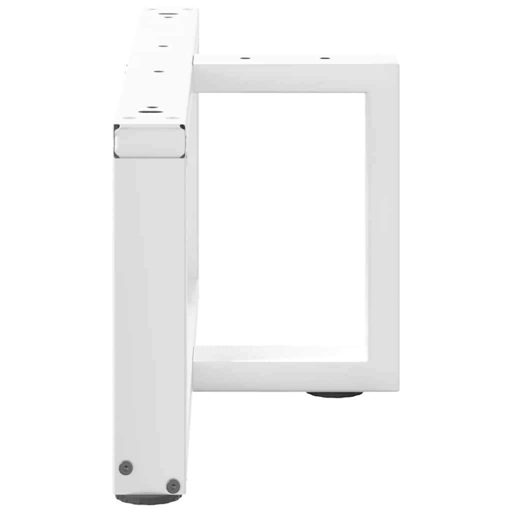 vidaXL Coffee Table Legs T-Shaped 2 pcs White 60x25x(30-31) cm Steel 5