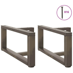 vidaXL Coffee Table Legs T-Shaped 2 pcs Black 60x25x(30-31) cm Steel 3