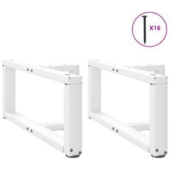 vidaXL Coffee Table Legs T-Shaped 2 pcs White 70x25x(30-31) cm Steel 3