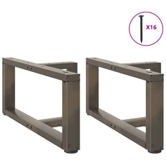 vidaXL Coffee Table Legs T-Shaped 2 pcs Black 70x25x(30-31) cm Steel 3