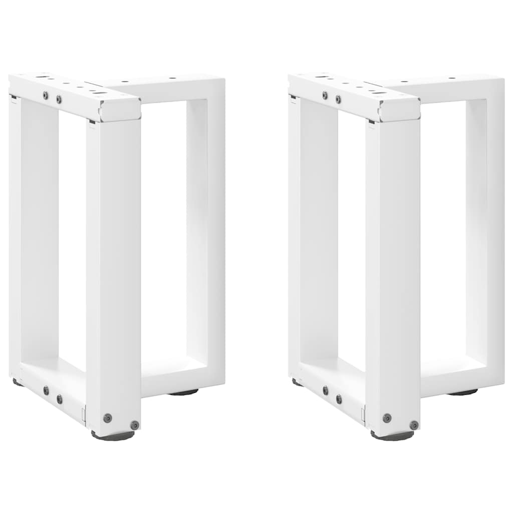 vidaXL Coffee Table Legs T-Shaped 2 pcs White 38x25x(42-43) cm Steel 1