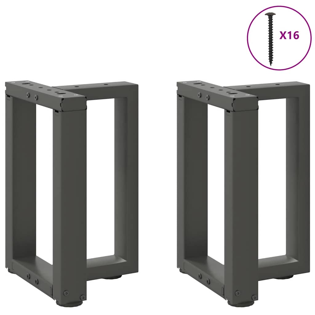 vidaXL Coffee Table Legs T-Shaped 2 pcs Anthracite 38x25x(42-43) cm Steel 3