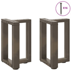 vidaXL Coffee Table Legs T-Shaped 2 pcs Black 38x25x(42-43) cm Steel 3