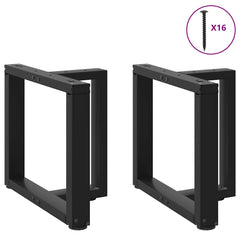 vidaXL Coffee Table Legs T-Shaped 2 pcs Black 50x25x(42-43) cm Steel 3
