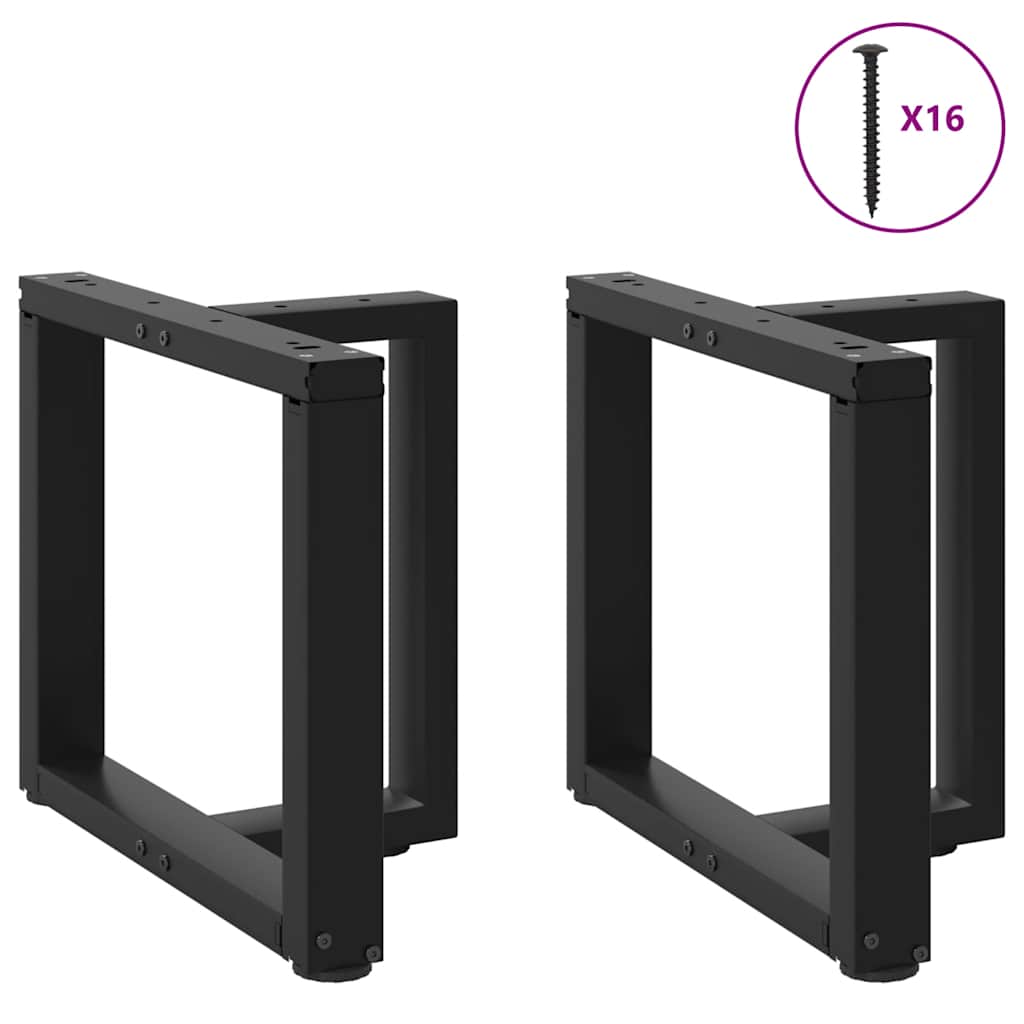 vidaXL Coffee Table Legs T-Shaped 2 pcs Black 50x25x(42-43) cm Steel 3