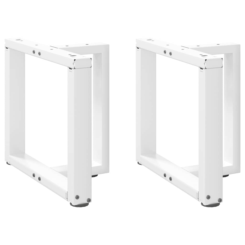 vidaXL Coffee Table Legs T-Shaped 2 pcs White 50x25x(42-43) cm Steel 1
