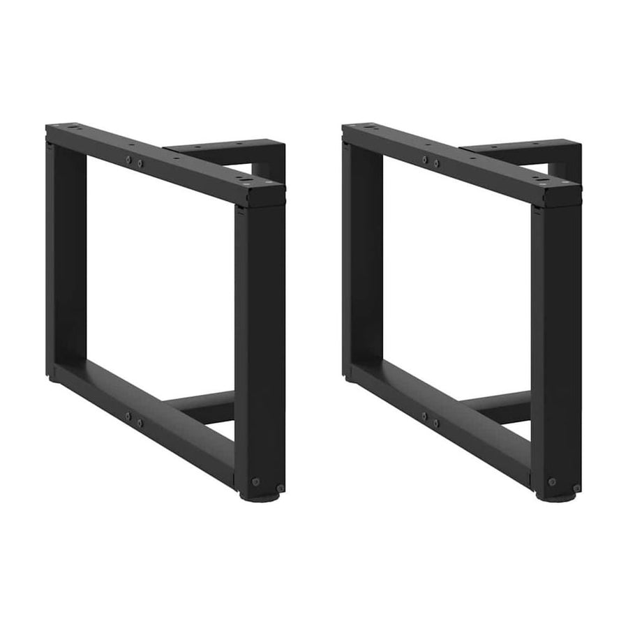 Coffee Table Legs T-Shaped 2 pcs Black Steel