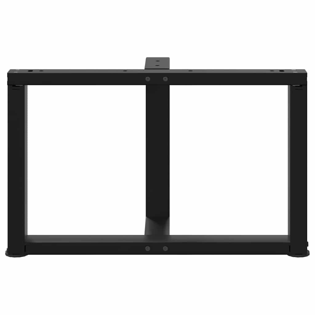 vidaXL Coffee Table Legs T-Shaped 2 pcs Black 60x25x(42-43) cm Steel 6