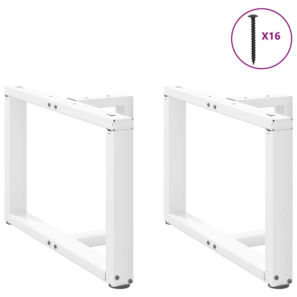 vidaXL Coffee Table Legs T-Shaped 2 pcs White 60x25x(42-43) cm Steel 3