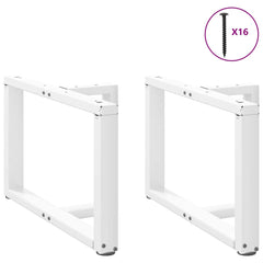 vidaXL Coffee Table Legs T-Shaped 2 pcs White 60x25x(42-43) cm Steel 3