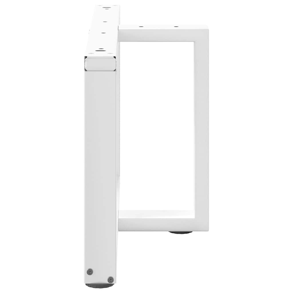 vidaXL Coffee Table Legs T-Shaped 2 pcs White 60x25x(42-43) cm Steel 5