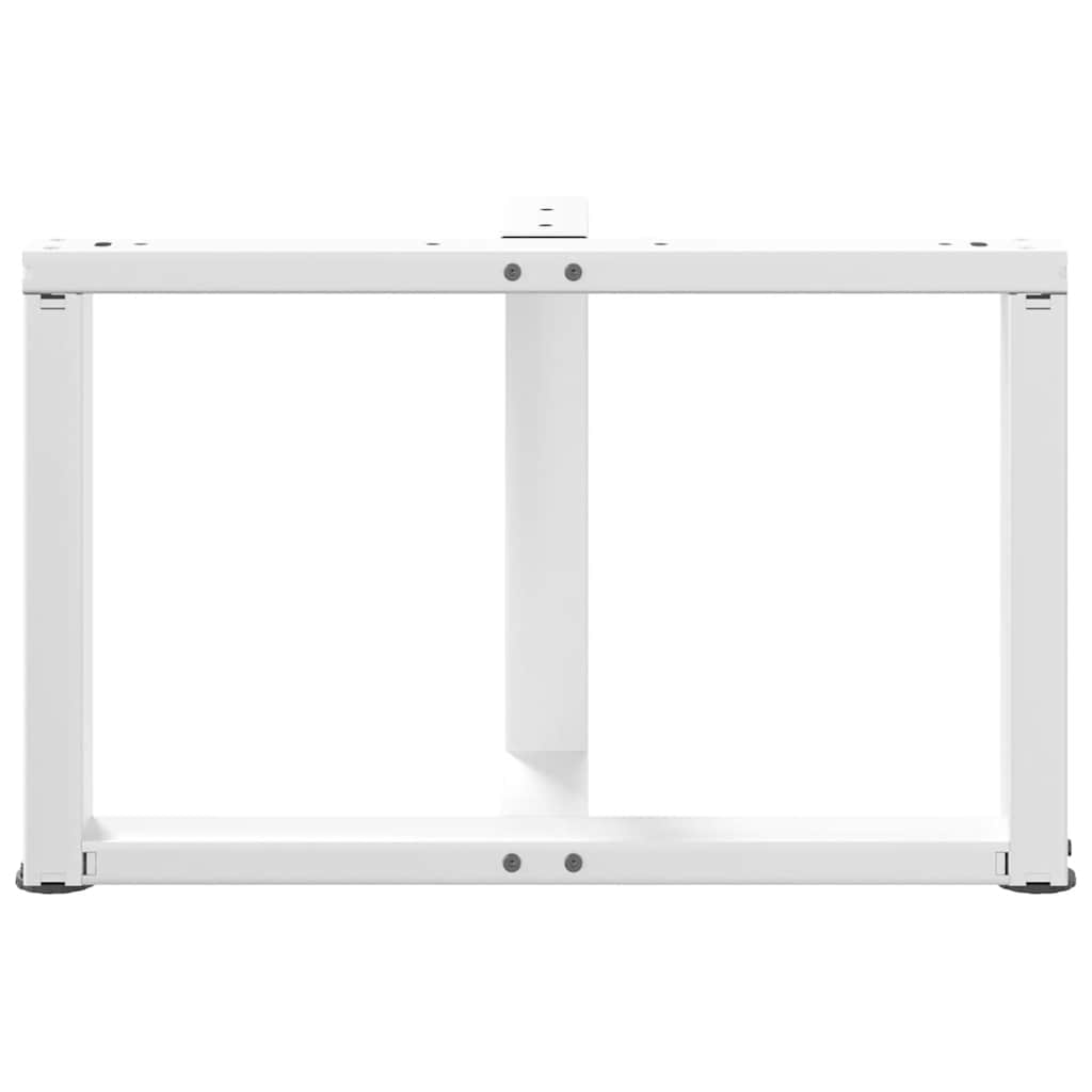 vidaXL Coffee Table Legs T-Shaped 2 pcs White 60x25x(42-43) cm Steel 6