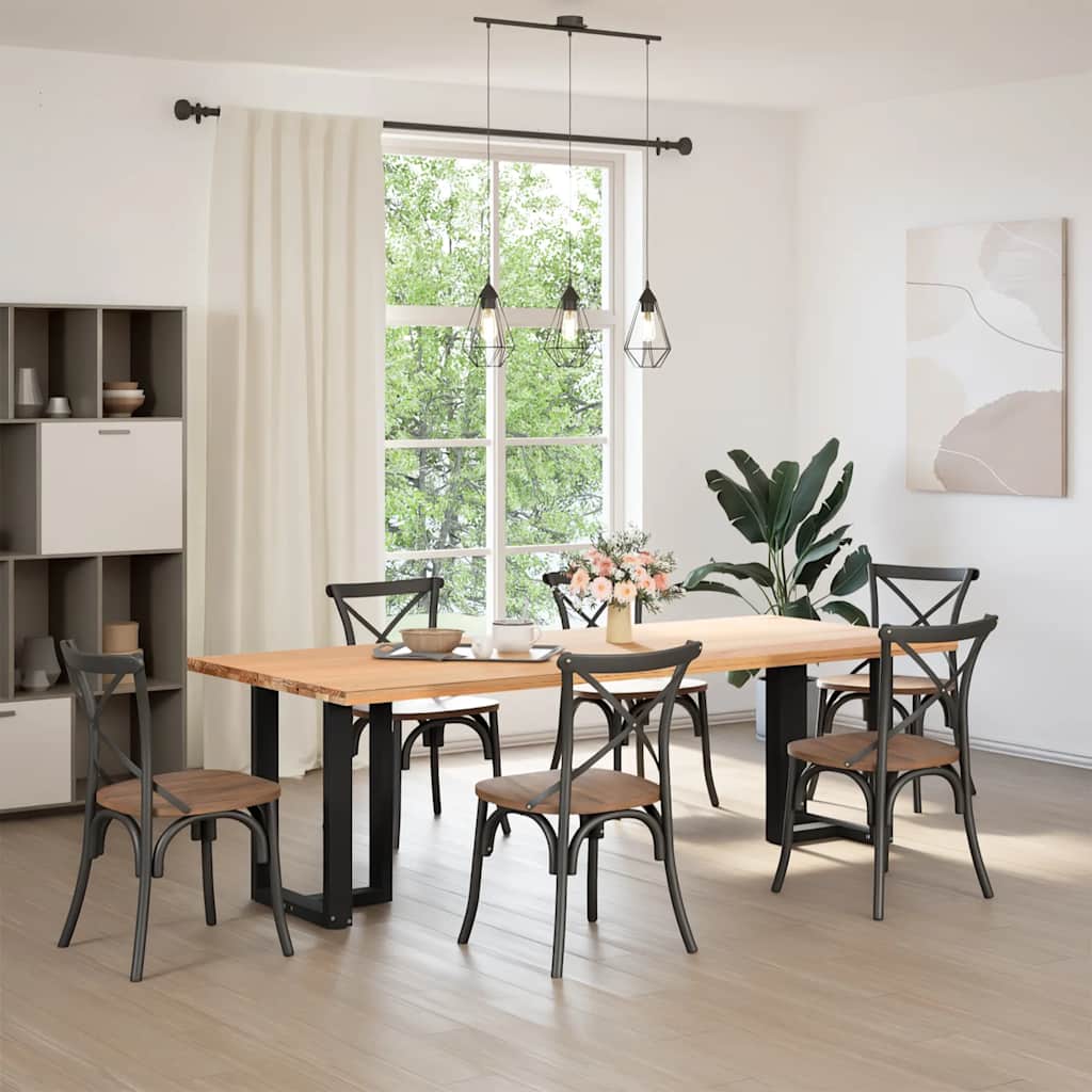 vidaXL Bar Table Legs T-Shaped 2 pcs Steel Black 25 x 28 – 60 x 35