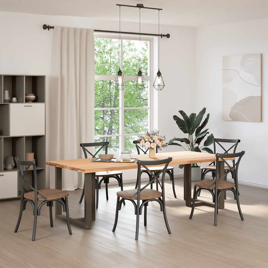 Dining Table Legs T-Shaped 2 pcs Steel Steel Natural 60 x 35 – 100 x 35 70 x 35 x (72-73) cm