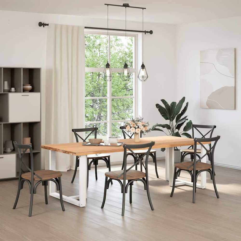 Dining Table Legs T-Shaped 2 pcs Steel White 60 x 35 – 100 x 35 100 x 35 x (72-73) cm
