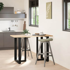 vidaXL Bar Table Legs T-Shaped 2 pcs Steel Black 25 x 28 – 60 x 35
