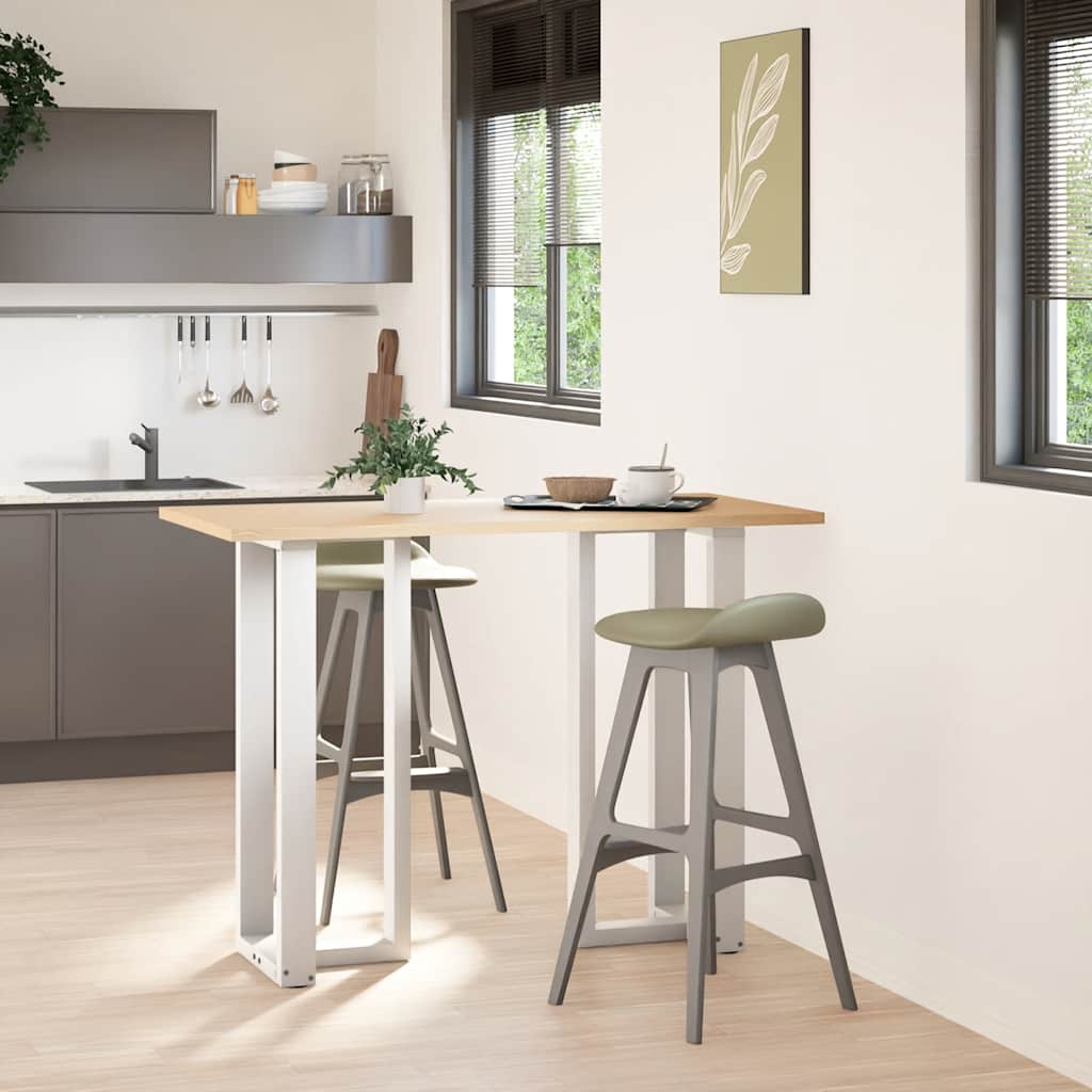 vidaXL Bar Table Legs T-Shaped 2 pcs Steel White 25 x 28 – 60 x 35