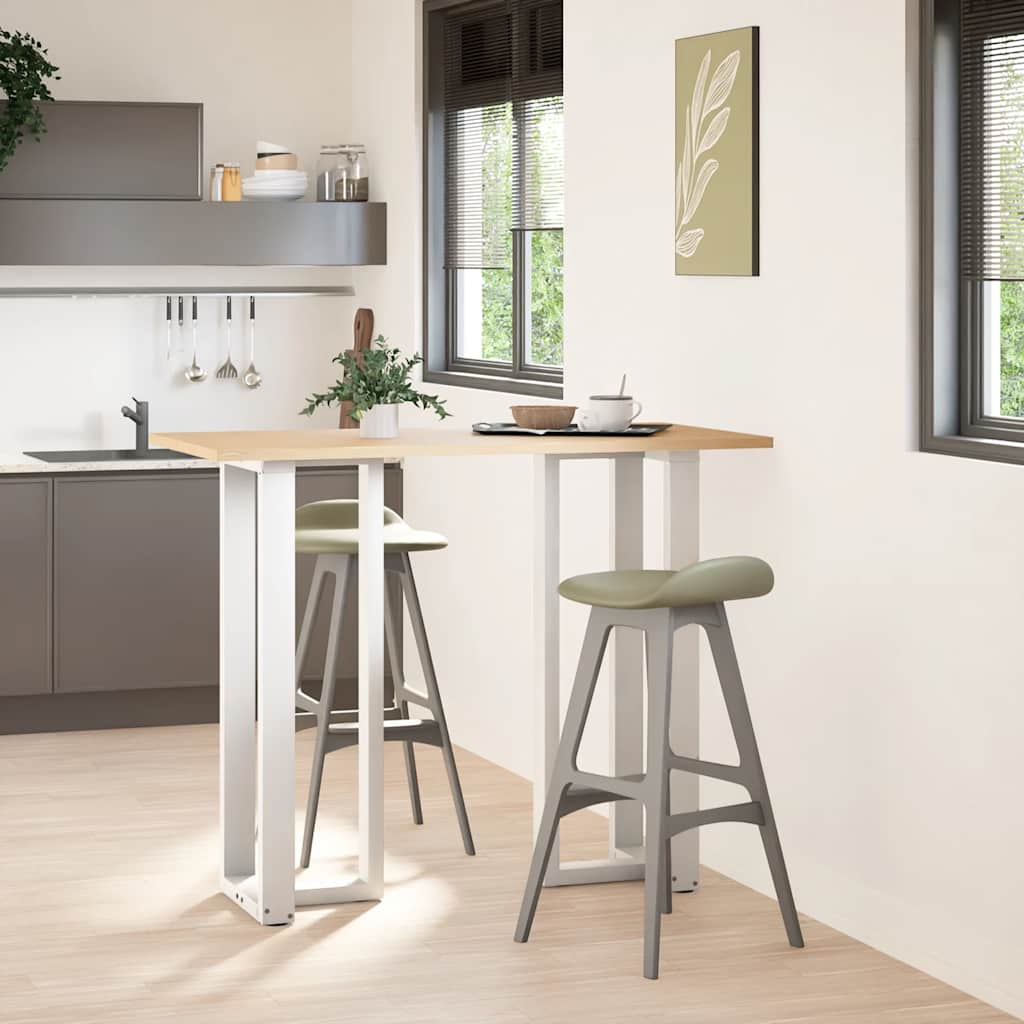 vidaXL Bar Table Legs T-Shaped 2 pcs Steel White 25 x 28 – 60 x 35