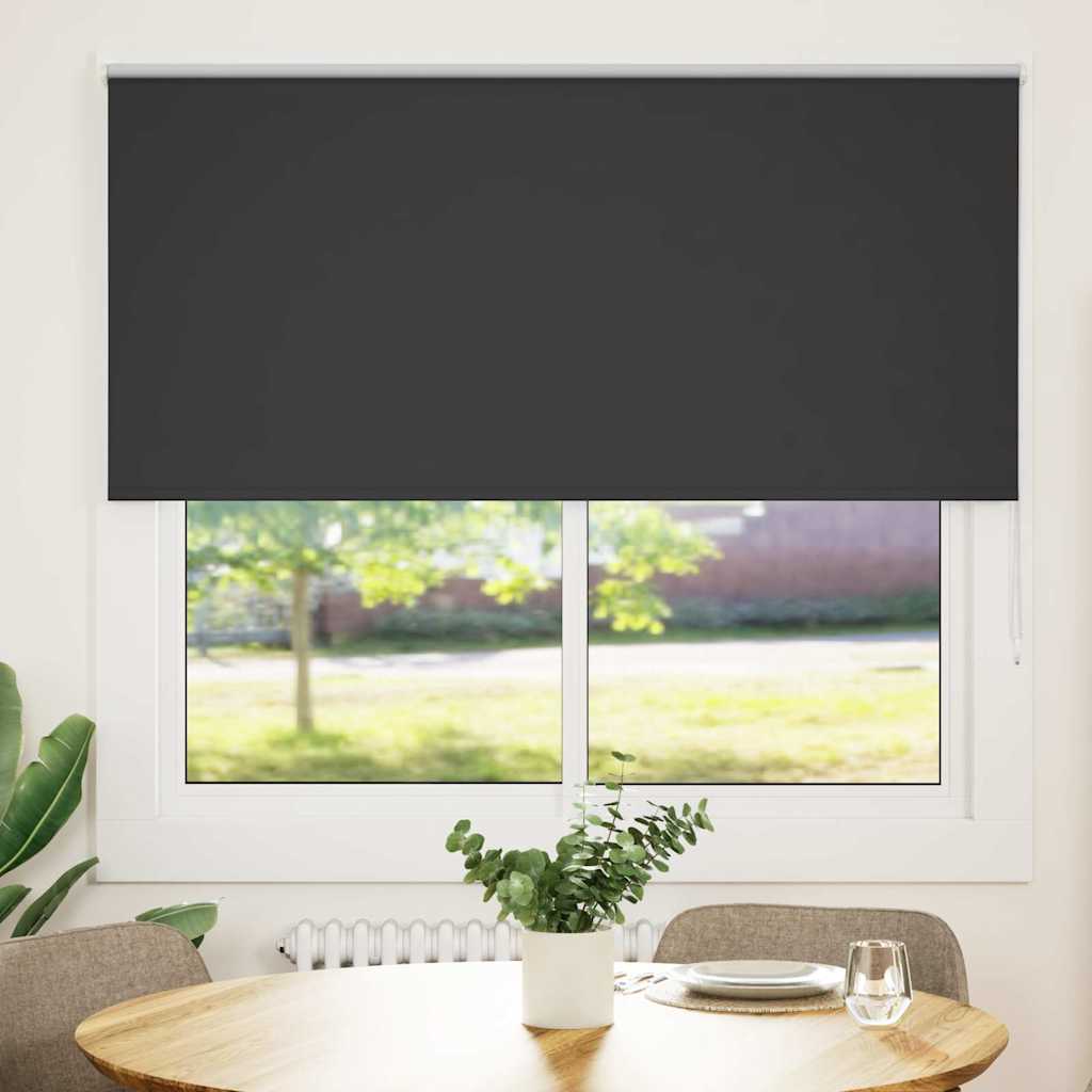 Roller Blind Blackout 105x130 cm Fabric Width 100.7 cm Black 145 cm