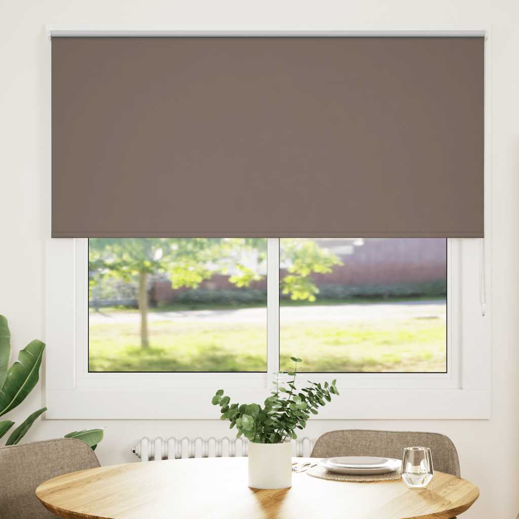 vidaXL Roller Blind Blackout Coffee 165x175 cm Fabric Width 161.6 cm Polyester 1