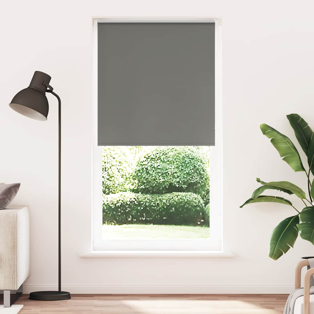 vidaXL Roller Blind Blackout Grey 90x210 cm Fabric Width 85.7 cm Polyester 2