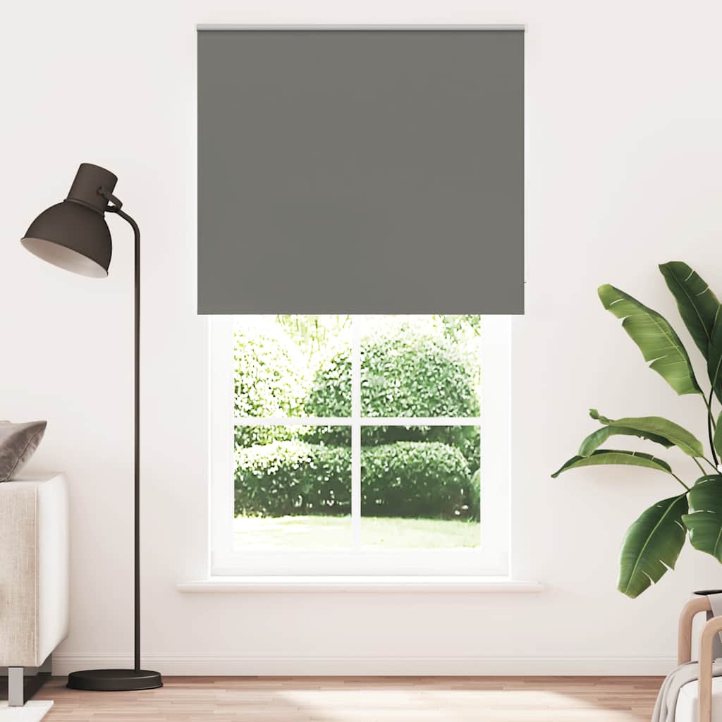 vidaXL Roller Blind Blackout Grey 120x210 cm Fabric Width 116.6 cm Polyester 2