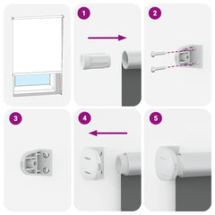 vidaXL Roller Blind Blackout Light Grey 165x210 cm Fabric Width 161.6 cm Polyester 6