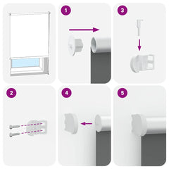 vidaXL Roller Blind Blackout Off White 135x210 cm Fabric Width 131.6 cm Polyester 5