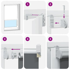 vidaXL Roller Blind Blackout White 165x230 cm Fabric Width 161.6 cm Polyester 6