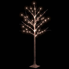 vidaXL Artificial Christmas Tree Warm White 72 LEDs 150 cm White Birch 3