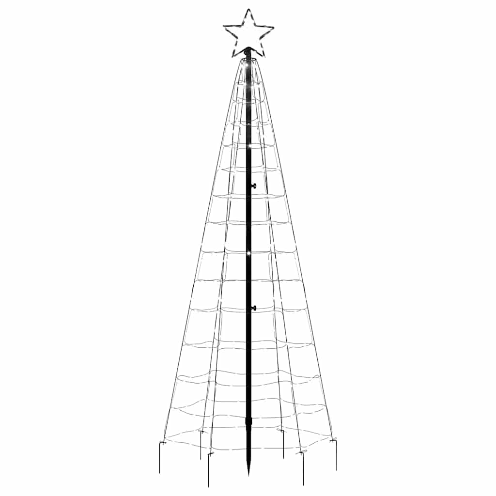 vidaXL LED Christmas Tree with Spikes 220 LEDs Cold White 180 cm 4