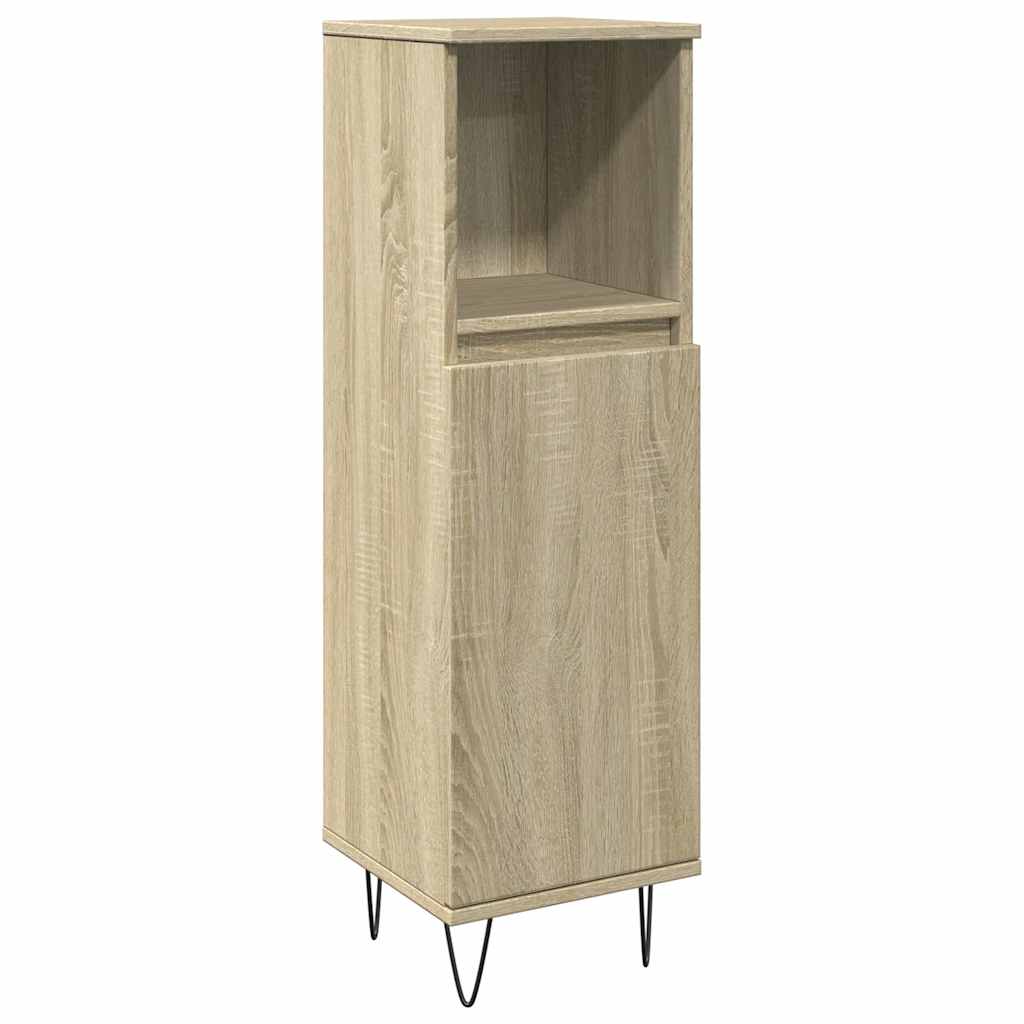 3 Piece Bathroom Furniture Set Engineered Wood Sonoma oak