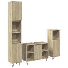 vidaXL 3 Piece Bathroom Furniture Set Sonoma Oak Engineered Wood 2