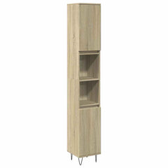 vidaXL 3 Piece Bathroom Furniture Set Sonoma Oak Engineered Wood 4