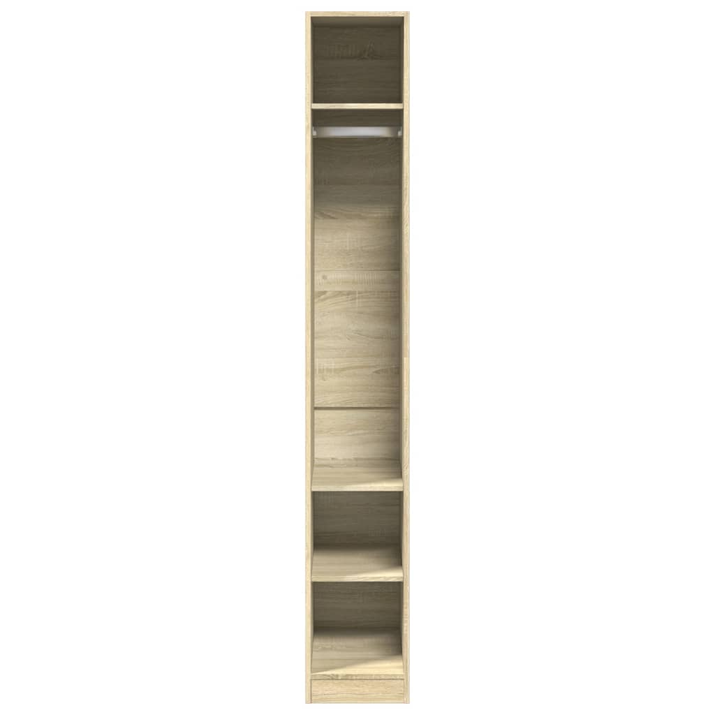Wardrobe Engineered Wood 30 x 50 x 200 cm 3 Shelves Sonoma oak