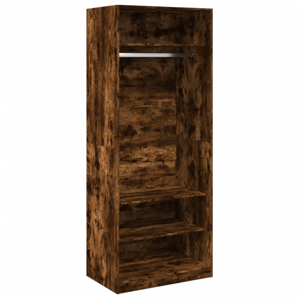 Wardrobe Engineered Wood 80 x 50 x 200 cm 3 Shelves Smoked oak