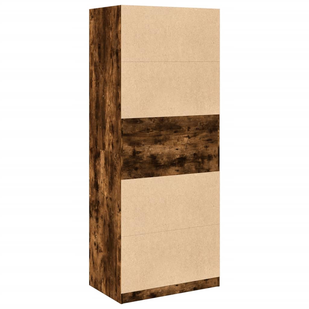 Wardrobe Engineered Wood 80 x 50 x 200 cm 3 Shelves Smoked oak