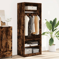 Wardrobe Engineered Wood 80 x 50 x 200 cm 3 Shelves Smoked oak