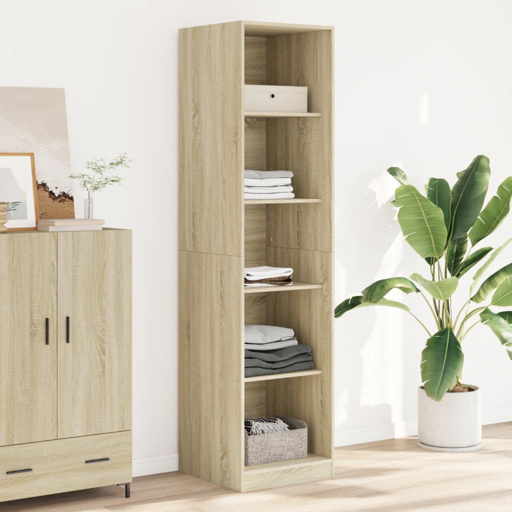 Wardrobe Engineered Wood 50 x 50 x 200 cm 4 Shelves Sonoma oak