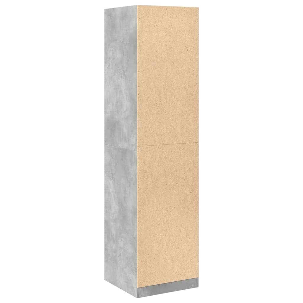 Wardrobe Engineered Wood 50 x 50 x 200 cm 4 Shelves Concrete grey