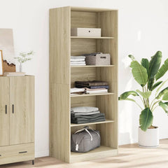 Wardrobe Engineered Wood 80 x 50 x 200 cm 4 Shelves Sonoma oak