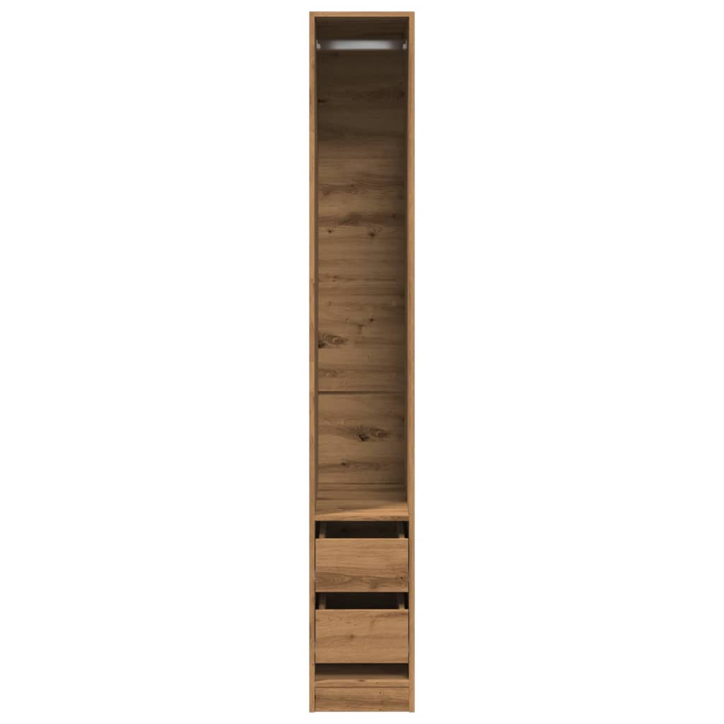 Wardrobe Engineered Wood 30 x 50 x 200 cm 2 Drawers Artisan oak