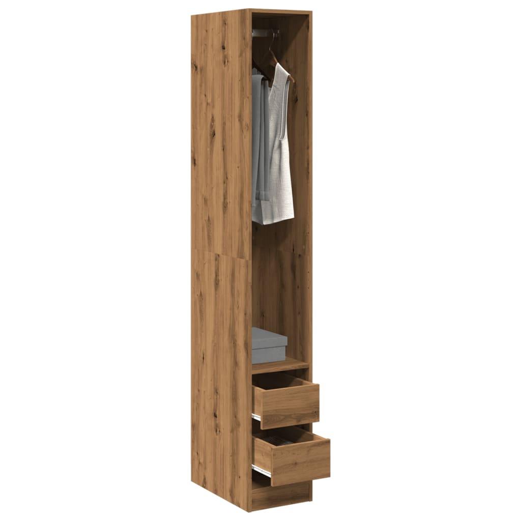Wardrobe Engineered Wood 30 x 50 x 200 cm 2 Drawers Artisan oak