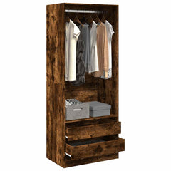 Wardrobe Engineered Wood 80 x 50 x 200 cm 2 Drawers Smoked oak