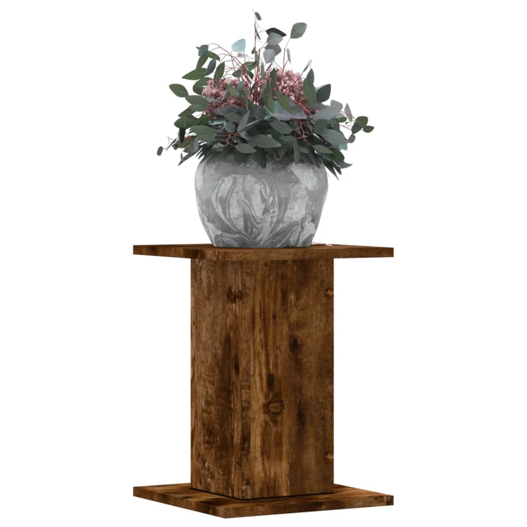 vidaXL Plant Stands 2 pcs Smoked Oak 30x30x40 cm Engineered Wood 1