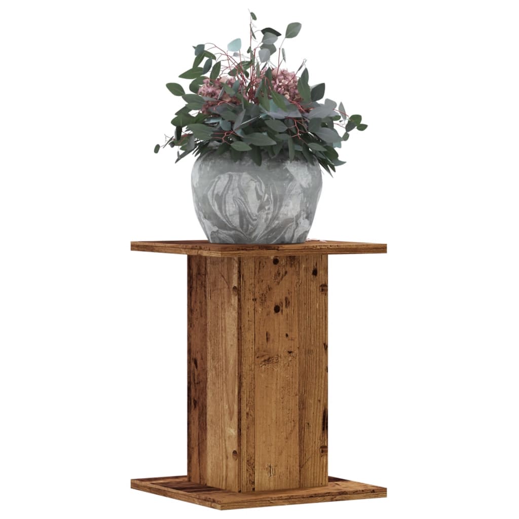 vidaXL Plant Stands 2 pcs Old Wood 30x30x40 cm Engineered Wood 1