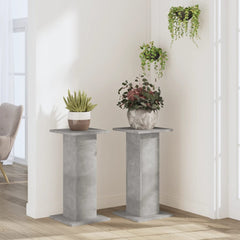 vidaXL Plant Stands 2 pcs Concrete Grey 30x30x60 cm Engineered Wood 3