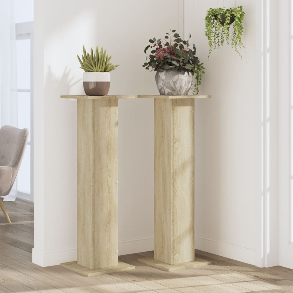 vidaXL Plant Stands 2 pcs Sonoma Oak 30x30x95 cm Engineered Wood 3