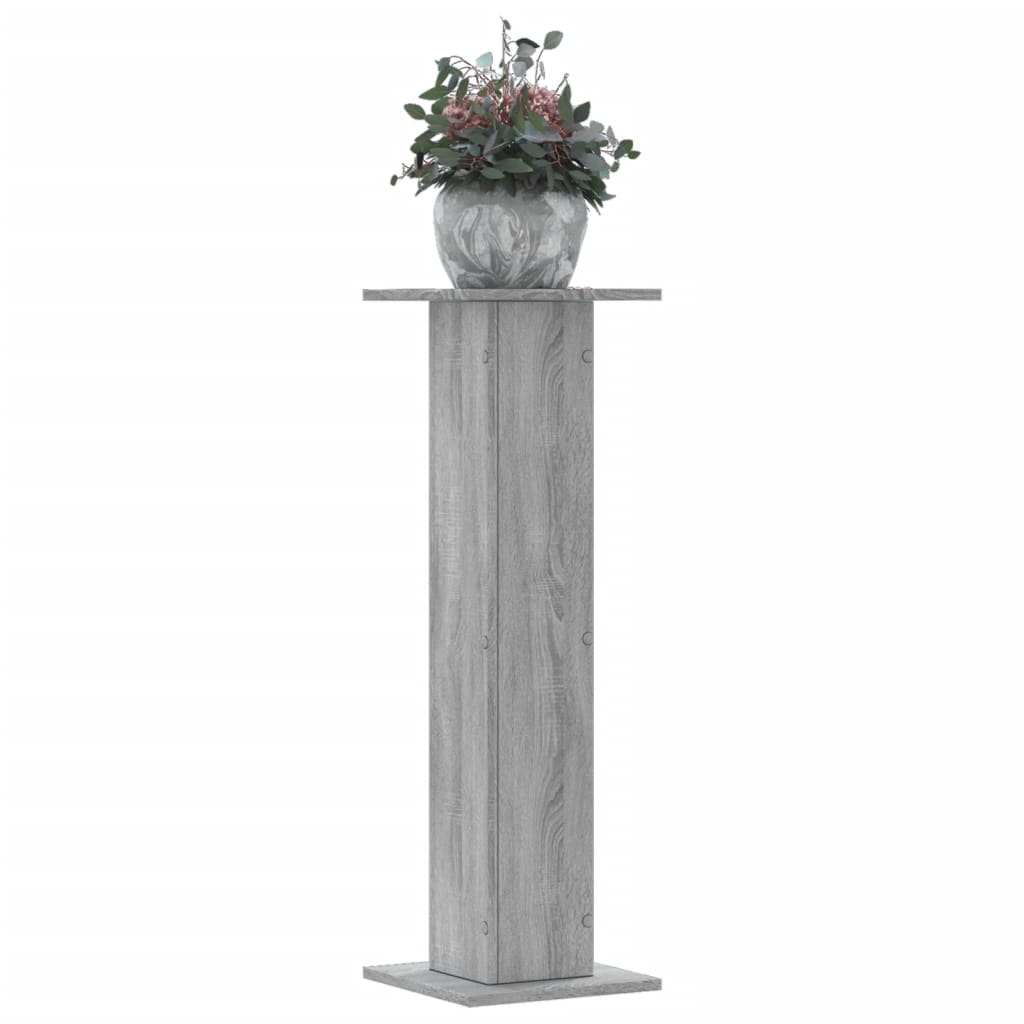 vidaXL Plant Stands 2 pcs Grey Sonoma 30x30x95 cm Engineered Wood 1