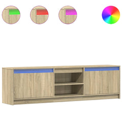 TV Cabinet with LED 180x34x50 cm Engineered Wood Sonoma oak